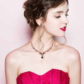 chaoyite Elegant Austrian Crystal Bridal Choker Necklace Earring Link Bracelet Sets Wedding Prom Costume Jewelry For Bride Bridesmaid Women, Copper Alloy, Crystal Rhinestone