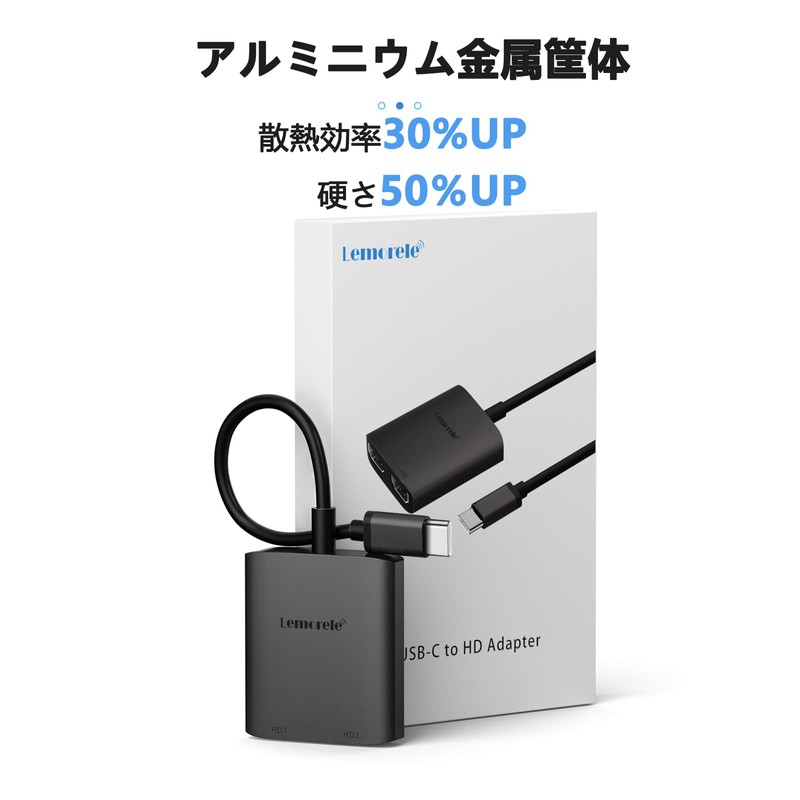 USB C to HDMI Adapter 4K@60Hz 2-IN-1 dual hdmi expansion