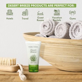 Travel Size Hotel Body Wash 20 Count 1 oz Bottles Guest Amenities for Vacation Rentals and Short Term Rentals Paraben Free Green Tea & Lemongrass Scent Infused with Aloe and Olive Oil by Desert Breeze