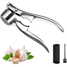 Prensa de Ajos, Picadora de Ajos profesional, Prensa Ajos Acero Inoxidable Manual, Mango Ergonómico Fácil de Apretar, Herramienta de Cocina