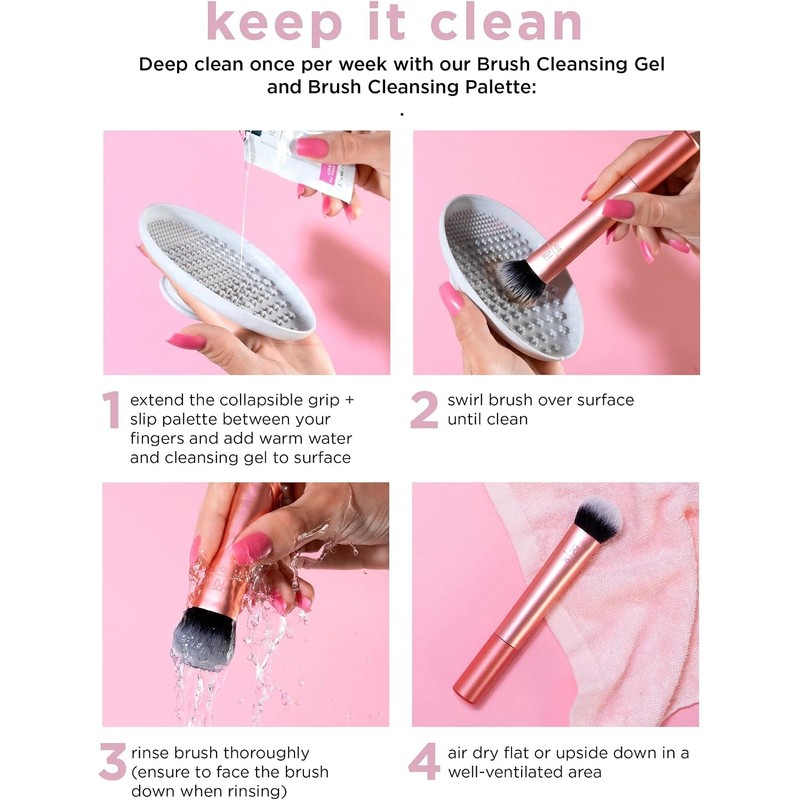 Real Techniques, Foundation Blender, Brocha para Bases de Maquillaje, Base