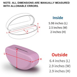 PG6 Women Leather Extra Large Glasses Case for Most Sunglasses and Eyeglasses