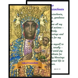 Our Lady of Czestochowa Patron of Poland Blessed Laminated Holy Card