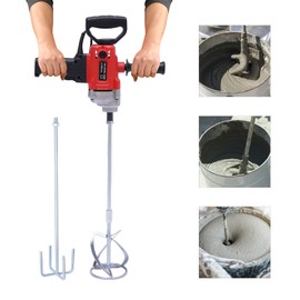 Drill Mixer Set with Spade Handle 2400W 1200RPM Electric Corded Mixing Drill Machine with Adjustable Speed Concrete Mud Mixer for For Mixing Oil Paint, Putty, Cement, Concrete, Mortar