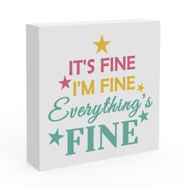 Funny Gift for Boos Coworker Wood Box Sign Desk Decor for Home Office Funny Office Signs For Women Men Inspirational Gift for Friend Sister Aunt Cheer Up Gifts for Girl Boy Christmas Birthday Gift