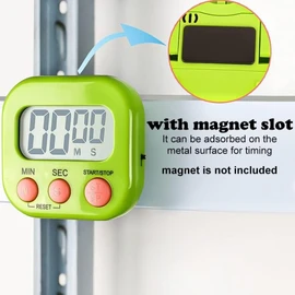Digital timer, Kitchen timers for cooking, Magnetic Countdown Stopwatch, Count-up Timer with Stand, Countdown Clock with Loud Alarm & LCD Screen, visual timer for shower Study Work Exercise. (Green)