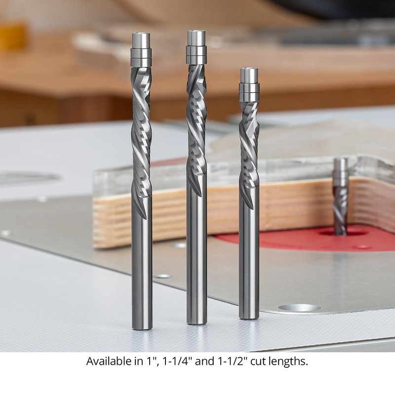 Ultra-Shear Solid Carbide Flush Trim Router Bit, 1/4" CD, 1/4"