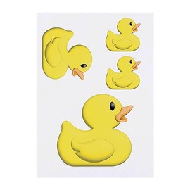 4 x 'Rubber Duck' Temporary Tattoos - Water Resistant, Skin-Safe, Non-Toxic Transfers, Mixed Sizes (TO00061000)
