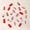 French Tip Press on Nails Medium Christmas Square Fake Nails