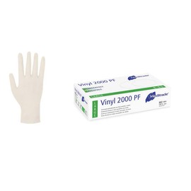 Meditrade Vinyl Disposable Examination Gloves Vinyl 2000 PF SL Pack of 100