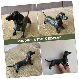 Mobestech 1 PC Black Dachshund Resin Decoration Desktop Ornament for Home Garden Realistic Dog Figurine with Fine Workmanship Safe Healthy Material