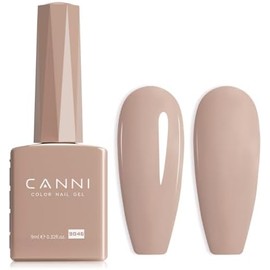 CANNI - Esmalte de uñas en gel nude, 1 pieza, color marrón claro y gris, alto brillo