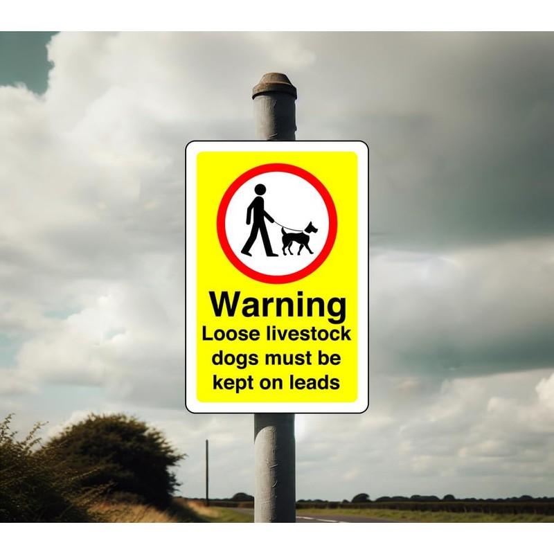 Safety First Display LTD Warning loose livestock dogs must be