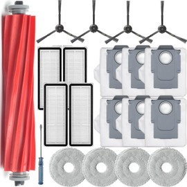 Bluearks 19Pcs Replacement Parts for Roborock Q Revo【Not for Qrevo S/Pro/Maxv】Q Revo Vacuum Cleaner Accessories Kit,1 Main Brush 4 Mop Pads 4 Side Brush 4 Hepa Filters 6 Vacuum Bags