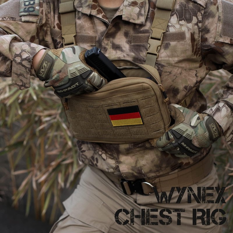 WYNEX Laser Cut Design Tactical Chest Bag, Molle Chest Bag,