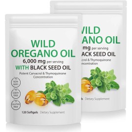 Daiasns Oregano Oil Capsules,240 Softgels, 2 in 1 6,000mg Wild 240 Count (Pack of 1)