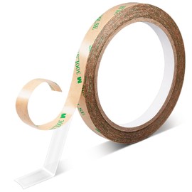 HIKIYEAT Thin Double Sided Tape for Crafts,0.4 inch x36Ft,Removable,Waterproof,Heat Resistant,Clear 300LSE Adhesive Strips for Stick Led Strip Light,Carpet,Poster,Car Decor,Indoor and Outdoor