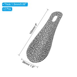 PATIKIL 4in Shoe Horn, 2Pcs Stainless Steel Shoe Helper, Metal Shoe Horns for Women Men Adults Seniors Boots, Dark Silver