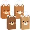 12Pcs Brown Bear Theme Party Favor Bags Bear Shaped Goodie