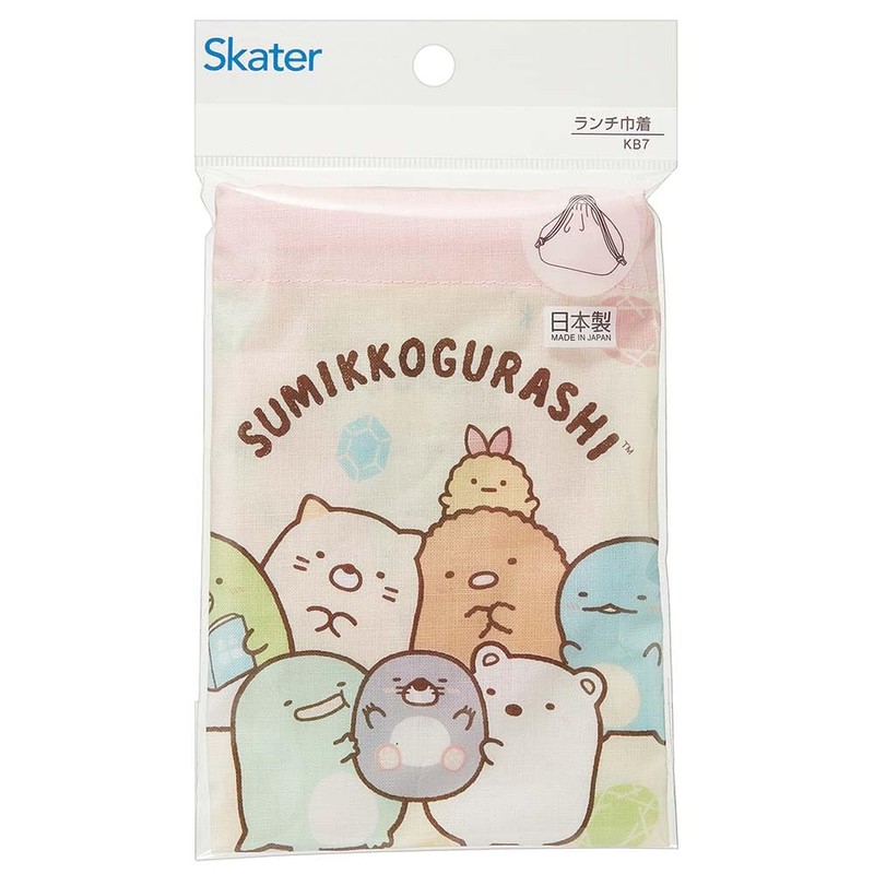 Skater KB7-A Children's Bento Drawstring Bag, Sumikko Gurashi, Mogura House,