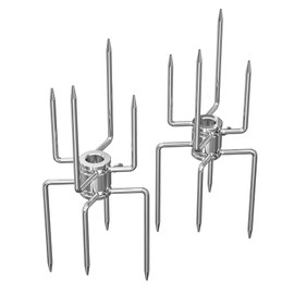 onlyfire Double Sided 4 Pronged Rotisserie Fork for Most Grills, Fits 5/16" Square Rotisserie Spit Rods, 2 PCS