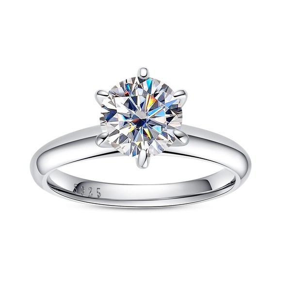 AimiIee - Anillo de moissanita de 0.5/1/1.5/2/2.5/3 quilates con diamante