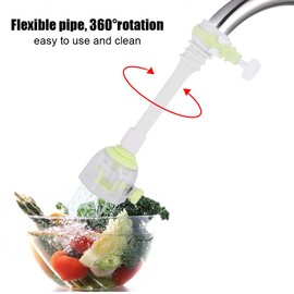 360° Swivel Tap Extension, Adjustable Splash-proof Spout, Water-Saving Tap Attachment for Kitchen, Bathroom, Shower Room, Sink Tap (Green, 18 cm)