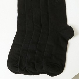 Hazzys (대구신세계)블랙 단색 면혼방 장목양말5종세트 HJSS4E510BK (Daegu Shinsegae) Black Solid Color Cotton Blend Long Socks Set of 5 HJSS4E510BK