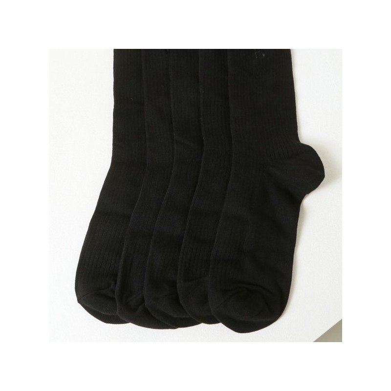 Hazzys (대구신세계)블랙 단색 면혼방 장목양말5종세트 HJSS4E510BK (Daegu Shinsegae) Black Solid