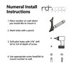 RCH Hardware 2277SC100 | Solid Brass 4" Tall House Number