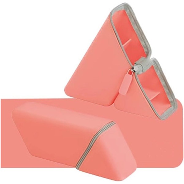 Cakusta Pen Case, Portable Pen Holder, Wide with Drawer, Pink