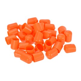 uxcell 50pcs Rubber End Caps 16mm(5/8 inch) ID Vinyl Round Tube Bolt Cap Cover Screw Thread Protectors Orange
