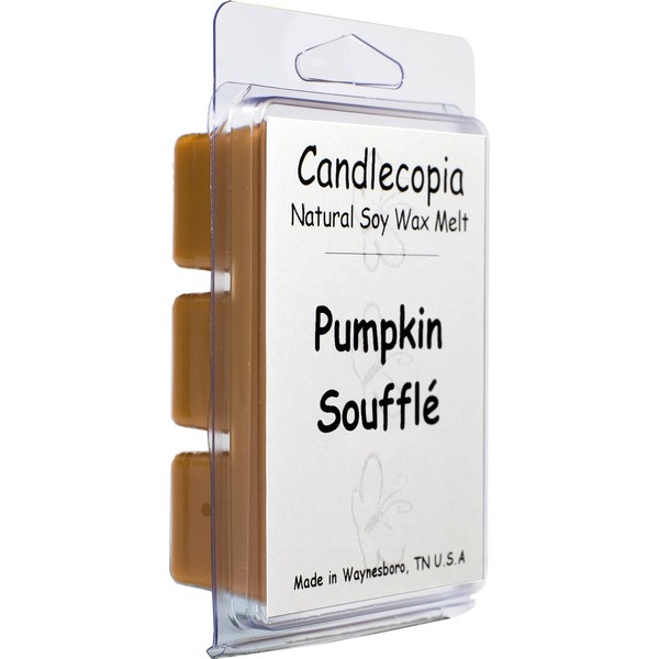 Candlecopia Pumpkin Souffle Strongly Scented Hand Poured Vegan Wax Melts, 6 Scented Wax Cubes, 3.2 Ounces
