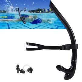 Swim Snorkel for Lap Swimming，No Loud gurgling Noise No Hurt Forehead No Slip Swimming Snorkeling Training for Adult/Kid/Youth,Swimmer Snorkle Center Mount Snorkel One-Way Purge Valve