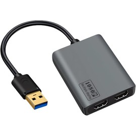 NCGGY USB 3.0 to Dual HDMI Adapter,Dual HDMI Adapter Dual 1920 * 1080P@60Hz,USB Type-A to HDMI Dual Monitor Display Convertorr for Windows/Mac OS