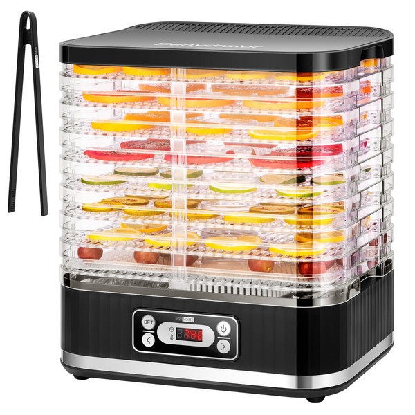 VIVOHOME Food Dehydrator, Electric 8 Trays Hydrator Machine with 72H Digital Timer and Temperature Control for Fruit Vegetable Meat Jerky Herb Beef Mushroom