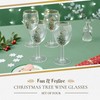 Spode Christmas Tree Wine Goblets with Gold Rims, Set of
