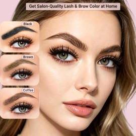 2-In-1 Lash & Brow Color Kit for Faded & Light-Colored Lashes & Brows, Professional Eyelash & Eyebrow Color Set, Long-Lasting Salon Results at Home, 7ml (Coffee Brown)