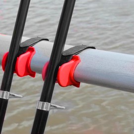 koundeneko ロッドホルダー 竿受け ロッドスタンド 釣り 竿置き 防波堤 堤防 欄干 手すり 柵 面ファスナー ゴム アーチ型