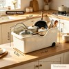 Extra Large Cream Rolling Under Sink Storage Bin with Wheels