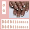 Pack of 24 Oval False Nails Gold Press On Nails