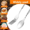 Nogeqi 2 x telescopic fork, extendable fork spoon, long telescopic