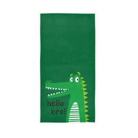 VIKKO Lindas y divertidas toallas de cocodrilo Hello Bro de poliéster con impresión de una sola cara para decoración de baño del hogar, hotel, 30 x 15 pulgadas