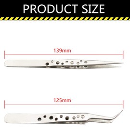 2 PCS Straight and Curved Tip Tweezers Nipper Lash Tweezers Professional Set for 3D 5D Individual Lash Extensions