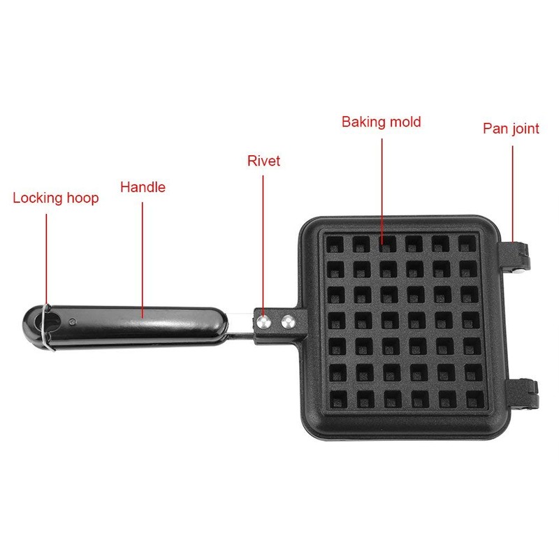 Non-Stick Waffle Iron, 30 x 14.5 cm Sandwich Maker with