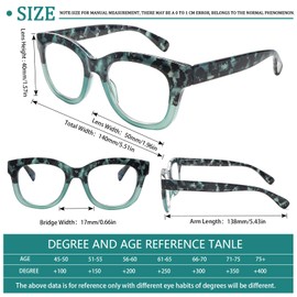 fadbon Oprah Style Progressive Multifocus Reading Glasses for Women,Blue Light Blocking Computer Readers with Spring Hinge(4 Pack Mix,1.75,x)