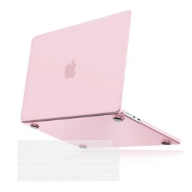 MOSISO Compatible with MacBook Air 13 inch Case 2025 2024 2023 2022 M4 M3 M2 A3240 A3113 A2681,Hard Shell Case for MacBook Air 13.6 Ultra-Thin Slim Natural Original Color&KeyboardSkin, Baby Pink