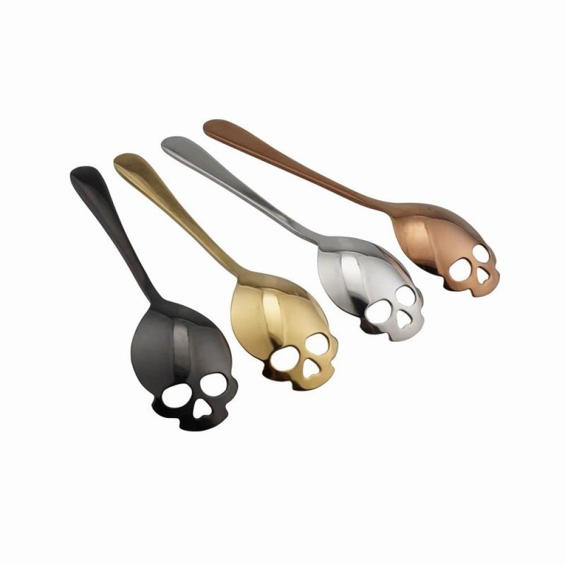 304 Stainless Steel Skull Sugar Spoon Dessert Tea Coffee Stirring