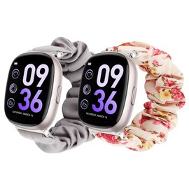 LYSANDRA 2 Pack, Compatible with Sanorum G56 Watches Band, 22mm Quick Release Scrunchie Strap Stretchy Cute Elastic Replacement Fabric Band Women (2 Pack B, for 22mm watch band)