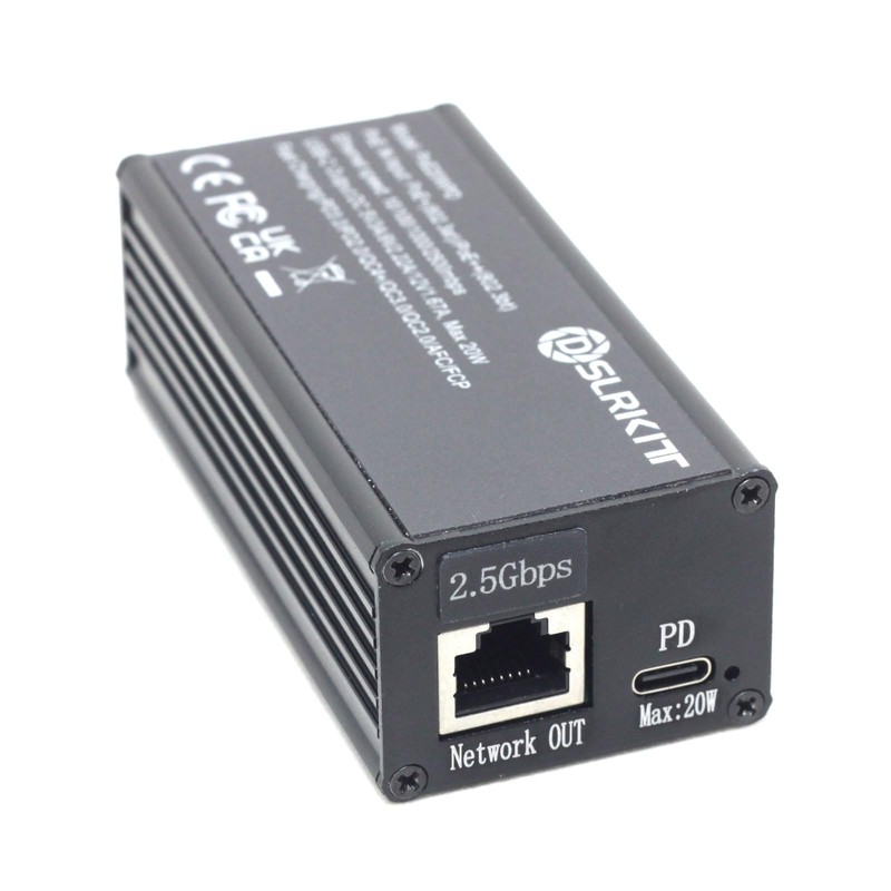 DSLRKIT 2.5Gbps PoE Splitter & Passthrough Adapter to USB Type-c